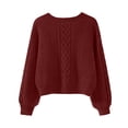 thumbnail image 3 of LIaqionyy Cardigan Sweaters for Women Fashion V Neck Long Sleeve Cable Knit Sweater Button down Spring Outwear, 3 of 5