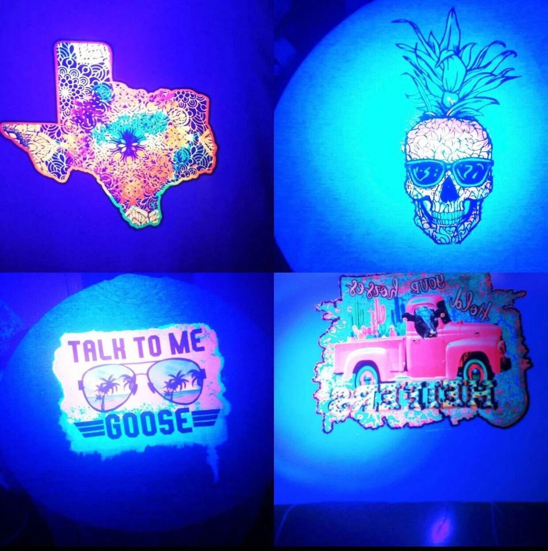 CRESTIN- Inkjet Blue Glow In The Dark Iron On Fabrics Heat Transfer Paper 8.5”X11” 5 Sh