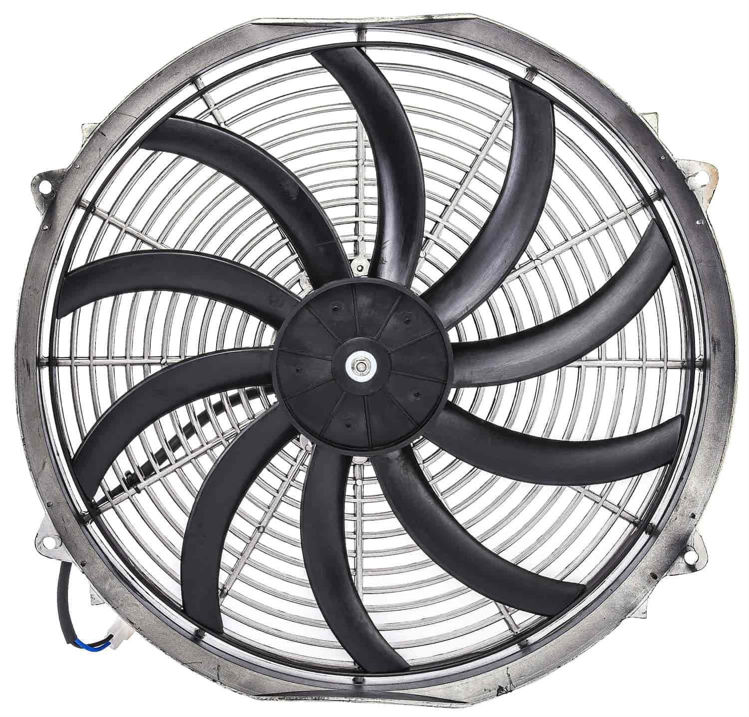 JEGS 52176 Universal Electric Fan 16 in. Diameter SBlade Reversible 2 300 CFM 1