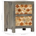 thumbnail image 3 of vidaXL Bedside Cabinet Grey 40x30x50 cm Solid Mango Wood, 3 of 4