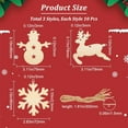 thumbnail image 6 of 30Pcs Wooden Christmas Ornaments Christmas Tree Decorations Snowflake Elk Snowman Blank Unfinished Wood Pendants with 30Pcs Rope Cords for DIY Crafts Home Christmas New Year Decorations, 6 of 7