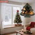 thumbnail image 2 of Stylish Metal Hanging Christmas Tree Wind Spinner - Festive Garden Decoration with Cozy House & Warm Lights Design, 2 of 7