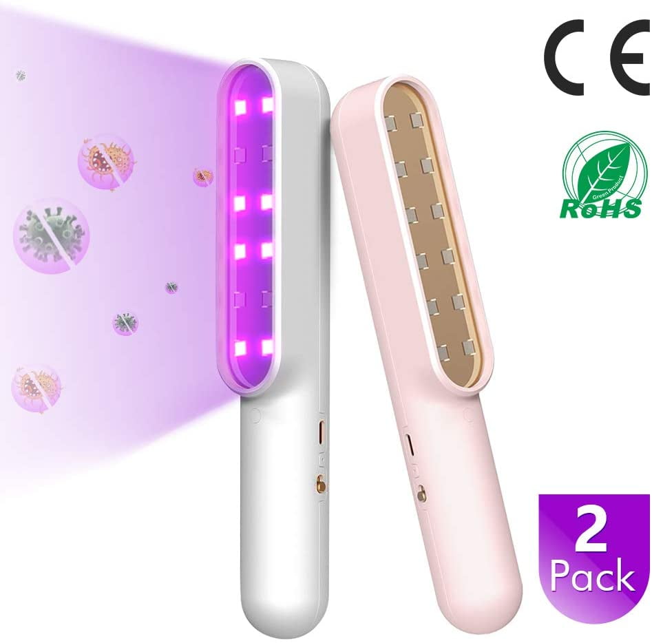 Yeefant Foldable Handheld UV Germicidal Lamp Disinfection Lamp Portable Home Travel 2W UV Light Mini Sanitizer Travel Wand UV Light Without Chemicals for Hotel Household Wardrobe Toilet Car Pet Area 