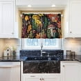thumbnail image 6 of Mushroom Kitchen Curtains 2 Panels UV Protected Tier Curtains, Half Window Curtains Kitchen Tiers for Guest Room Bathroom Sink Laundry Room Basement,24"x27", 6 of 7