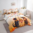 thumbnail image 2 of Homewish Labrador Pumpkins 7 Pieces Full Size Bedding Sets,Hello Fall Print Full Size Bed in a Bag,Orange,Autumn Leaf Decor,Polkadot Reversible, 2 of 8