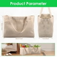 thumbnail image 5 of 3Pcs Canvas Grocery Bag Large Capacity Grocery Shopping Bags Heavy Duty Reusable Grocery Tote Bags with 6 Inner Pockets Machine Washable Canvas Grocery Bag for Grocery Store Camping Outdoor, 5 of 9