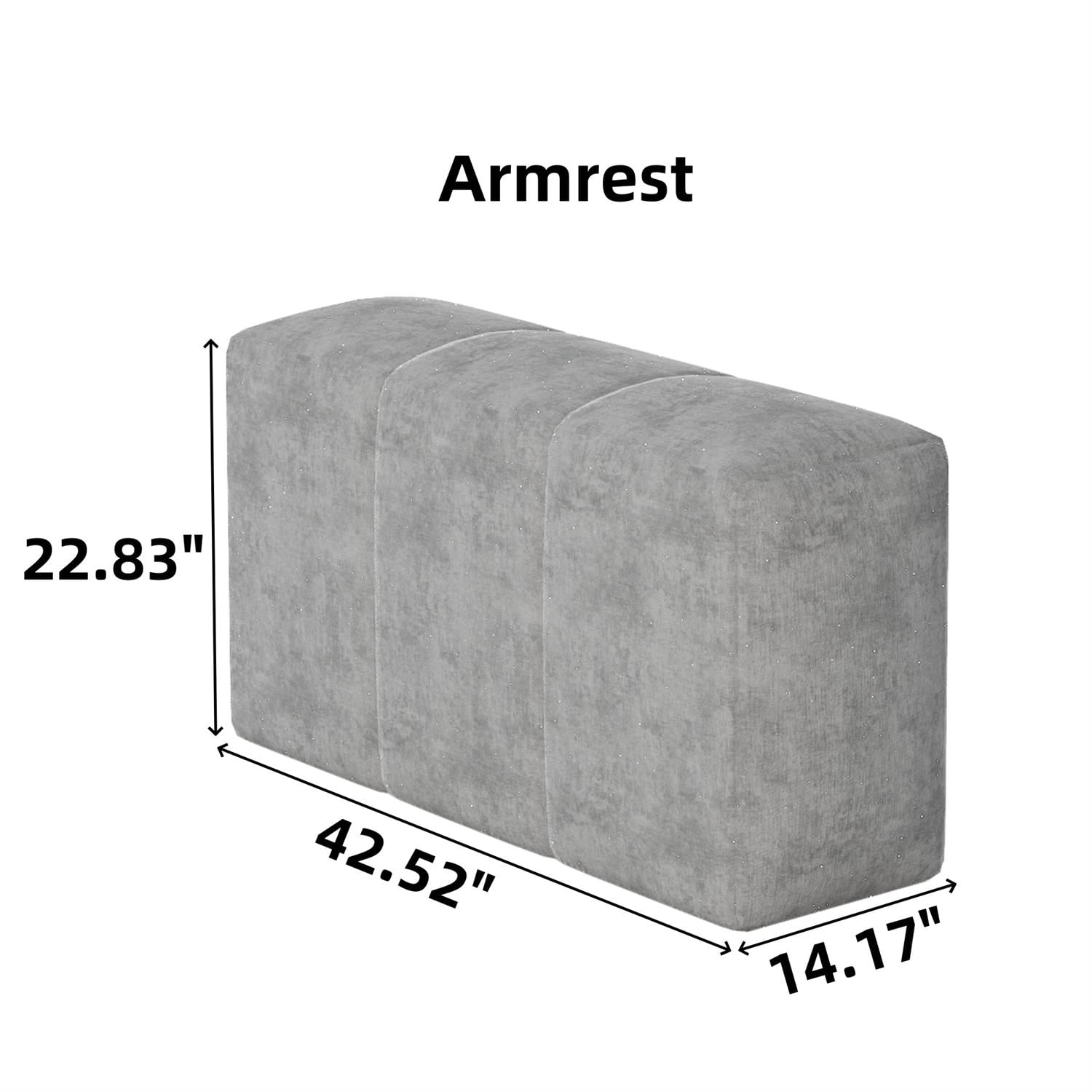 Demi Bonn 113" Modular Sectional Sofa with 2 Chaise Lounges & 4 Pillows Included, Chenille Fabric Soft Cushions Couch for Living Room, No Assembly Needed, Beige