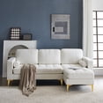 thumbnail image 4 of 85" Sectional Sofa Couch with Reversible Chaise, L-Shape Couch with Bolster Pillows and Metal Legs, Boucle Yarn Fabric Convertible Sofa for Living Room Apartment Small Space, Beige, 4 of 7