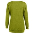 thumbnail image 5 of QUYUON Crew Neck Sweatshirts Discount Work Sweatshirts Women Polyester Long Sleeve V-Neck Solid Blouse Tops Style S-733 Breathable Ladies Long Sleeve Tunic Tops Classic Fit Shirts Green XXL, 5 of 5
