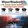 thumbnail image 2 of 2000 Nissan Pathfinder Beam Wiper Blades Wipers w/1yr Warranty (Set of 3) w/Rear Wiper, 2 of 5