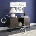 thumbnail image 7 of Nathan James Dylan Media Console Cabinet TV Stand with Hidden Storage Herringbone Pattern Wood Metal, Gray/Black, 7 of 7