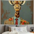 thumbnail image 2 of Orinice Giraffe Glasses Suit Tapestry Wall Hanging Unique Style Graphic Tapestries Home Wall Decor Art for Living Room Bedroom Apartment Farmhouse Dorm 40x30inch, 2 of 6