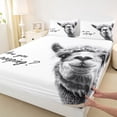 thumbnail image 4 of Erosebridal 3D Alpaca Print Full Size Sheets, Kawaii Wildlife Bed Sheets, 4 Pieces, 4 of 5
