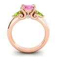 thumbnail image 4 of Diamond-Capitals 2.50 Carat Elegant Round Cut Pink Sapphire & Peridot Gemstone 3 Stone Ring for Anniversary Gift 18K Rose Gold Size 10, 4 of 8