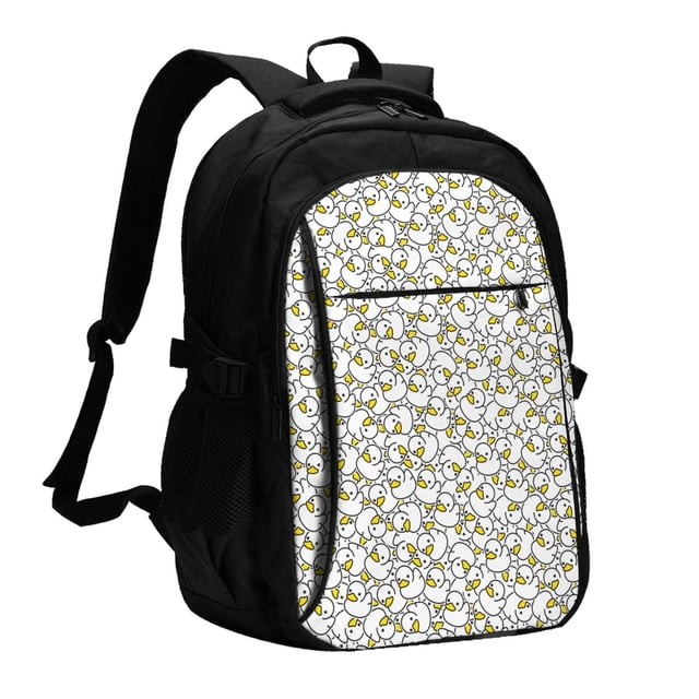 Disketp Ducky Mochila de Viaje Estampada para Laptop con Puerto de Carga USB, Mochila Impermeable para Computadora – Regalo para Hombres y Mujeres