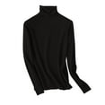 thumbnail image 4 of HLKJKLS Winter Clothing For Women Turtleneck Long Sleeve Knitted Pullover Wool Blend Warm Cozy Fall Winter Top Black S-3Xl, 4 of 5