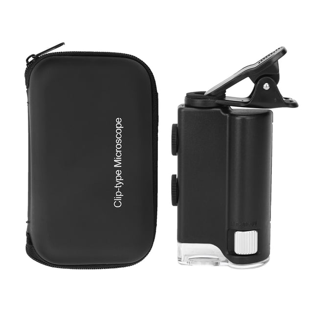 Microscopio portátil con clip de 60-100X, lupa LED, lupa para observar