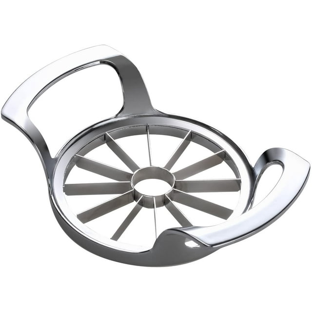 Apple cutter, improved version with 12 blades, extra large, stainless steel, ultra sharp apple cutter, pitter, partition for apples up to 10.2 cm Update silver