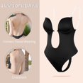 thumbnail image 2 of Body moldeador de cuerpo con escote en V profundo para mujer, Body sin tirantes y sin espalda, ropa moldeadora, 2 of 5