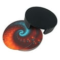 thumbnail image 3 of LNWH Coasters, Orange Swirl Fractal Leather Round Coasters Set of 6 for Kitchen Dining Room Living Room Bar - Tabletop Waterproof and Anti-scald, 3 of 8