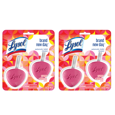 (2 pack) Lysol Automatic Toilet Bowl Cleaner, Brand New Day, Mango & Hibiscus, 2