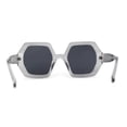 thumbnail image 4 of Womens Squared Thick Plastic Mod Hexagon Sunglasses Slate Black, 4 of 4