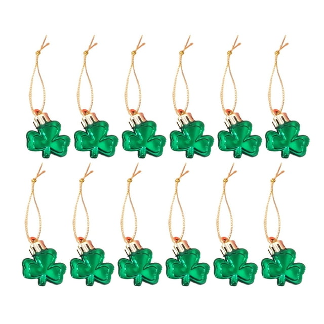 Sonducket 12 piezas de decoraciones para el árbol del día de San Valentín Día de San Patricio Patio trasero Jardín Trébol Buena suerte Trébol Adorno Ropa, zapatos y accesorios Miscelánea mate Sonducket AP008830-03B