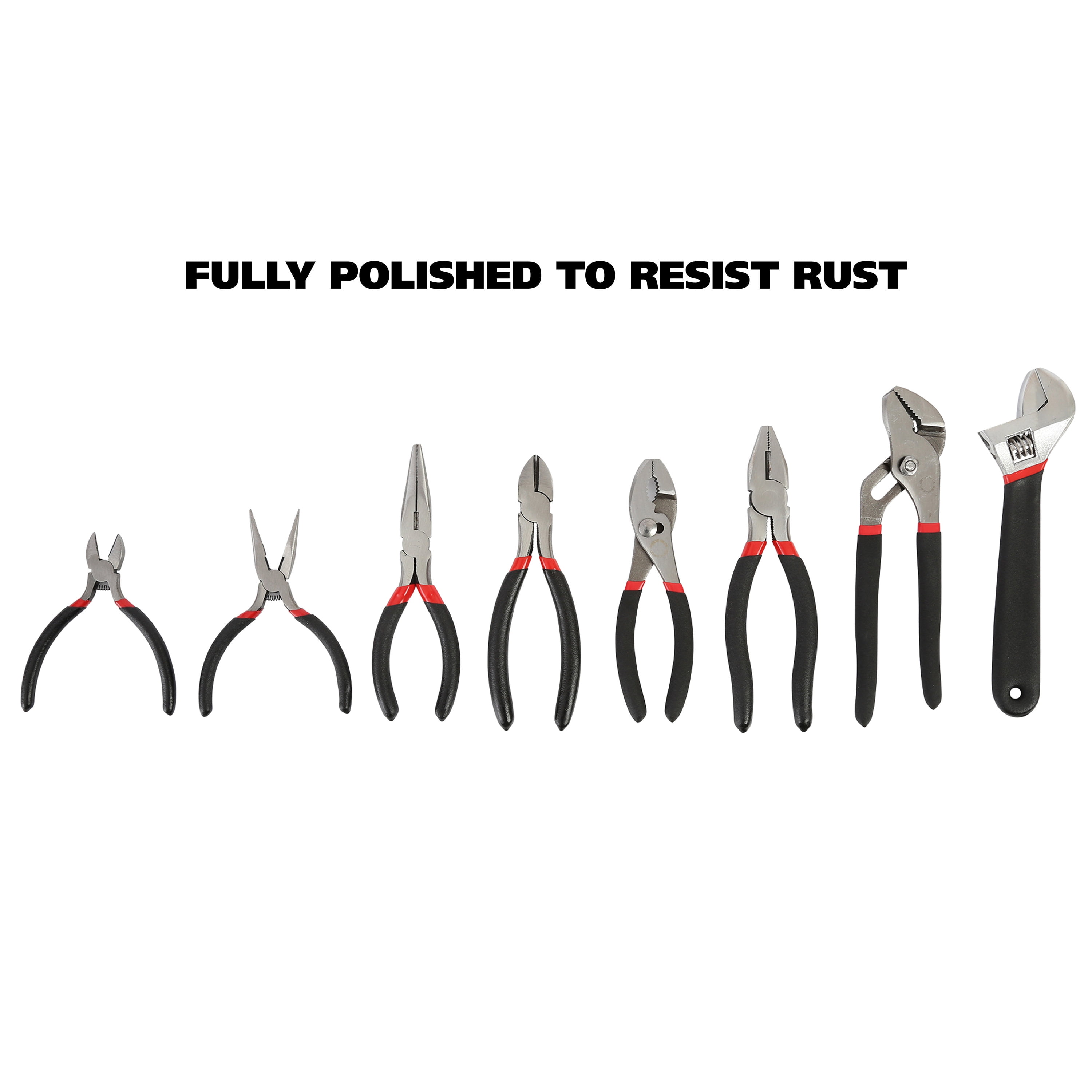 GreatNeck 8 Piece Pliers Set with Adjustable Wrench