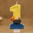 thumbnail image 5 of Xiao Hang Cute Fashion Creative Engineering Car Excavator Number Birthday Cake Candle Gift Decoration Handmade Birthday Candle Boy Party, 5 of 10