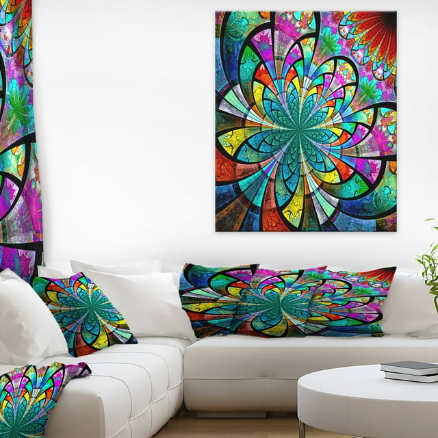 Motif de Fleurs Fractales Multicolores - Impression sur Toile Florale