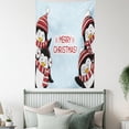thumbnail image 4 of Christmas Tapestry, New Year Quote Cute Penguins with Hats and Scarf Snowflakes Kids Children Theme, Wall Hanging for Bedroom Living Room Dorm Decor, 40W X 60L Inches, Blue Red, by Ambesonne, 4 of 5