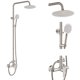 thumbnail image 1 of Aolemi Sus304 - Juego de grifo de ducha para exteriores (acero inoxidable, 8 cabezales de ducha tipo lluvia, rociador manual de alta presión, montaje en pared, 2 cepillos de doble función, níquel, man, 1 of 1
