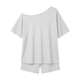 thumbnail image 6 of Bovxnpu Women 2 Piece Loungewear Set Beach Vacation Sweatsuit Tracksuit Set Summer Relaxed Off Shoulder Beach Holiday Wear Set Summer Outfits, 6 of 9