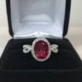 thumbnail image 3 of HeartsAndYou 2ct Natural Pink Ruby Halo Split Band Engagement Ring 100% 14k SOLID White Gold, 3 of 9