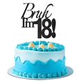 thumbnail image 1 of Cake Topper Varpotle Brush I'm 18 Black Glitter para cumpleaños número 18, 1 of 6