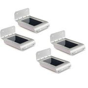 Solar Motion Light 16 LEDs Auto On/Off Security Wireless for Outdoor Garden Wall Fence Step Driveway Stairs Gutter Yard Patio Pool lights(White Light, 4-Pack)