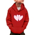 thumbnail image 2 of Graphic Tees for Girls Winter Spring Large Size Drawstring Hooded Long Sleeve Loose Fit Red Fall Tops for Girls Trendy for 5-6 Years, 2 of 4