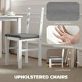 thumbnail image 5 of Homiyad 5-Piece Small Kitchen Table Set for 4, Farmhouse Dining Table Set with Upholstered Chairs and Rubber Wood Legs, White, 5 of 8