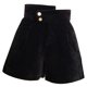 thumbnail image 2 of Pantalones cortos gruesos de pierna ancha para mujer, pantalones cortos con botones de cintura alta, informales, holgados, de Color puro, para fiesta, Otoño e Invierno, 2 of 8