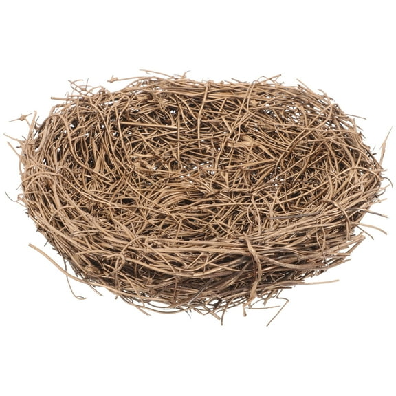 OUNONA Artificial Rattan Nest Light Brown Decorative Craft Ornament for Home Decor and Seasonal Decoration