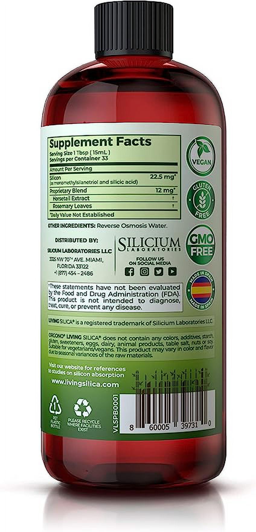 Living Silica Plant Based Collagen Booster | Vegan Collagen Booster | Supports Healthy Collagen and Elastin Production for Joint & Bone Support, Glowing Skin, Strong Hair & Nails 500 ml