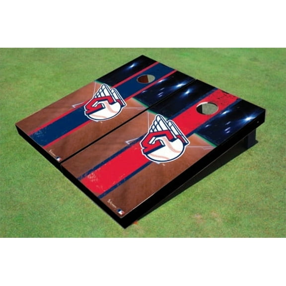 Cleveland Guardians Ball Field Long Stripe Alternating Themed Cornhole Boards