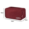 thumbnail image 2 of Bolsa de viaje multifunción para organizar ropa interior, bolsa de almacenamiento portátil para sujetadores, calcetines, lencería, cubo, neceser, color burdeos, 2 of 5