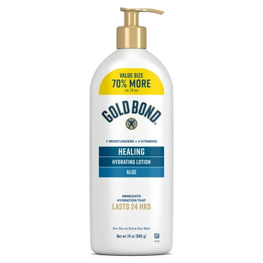 Gold Bond Healing Hydrating Lotion with Aloe Moisturizes, Heals & Smooths Dry Skin, Delivers Immediate 24-Hour Hydration, Value Size, 24 oz.