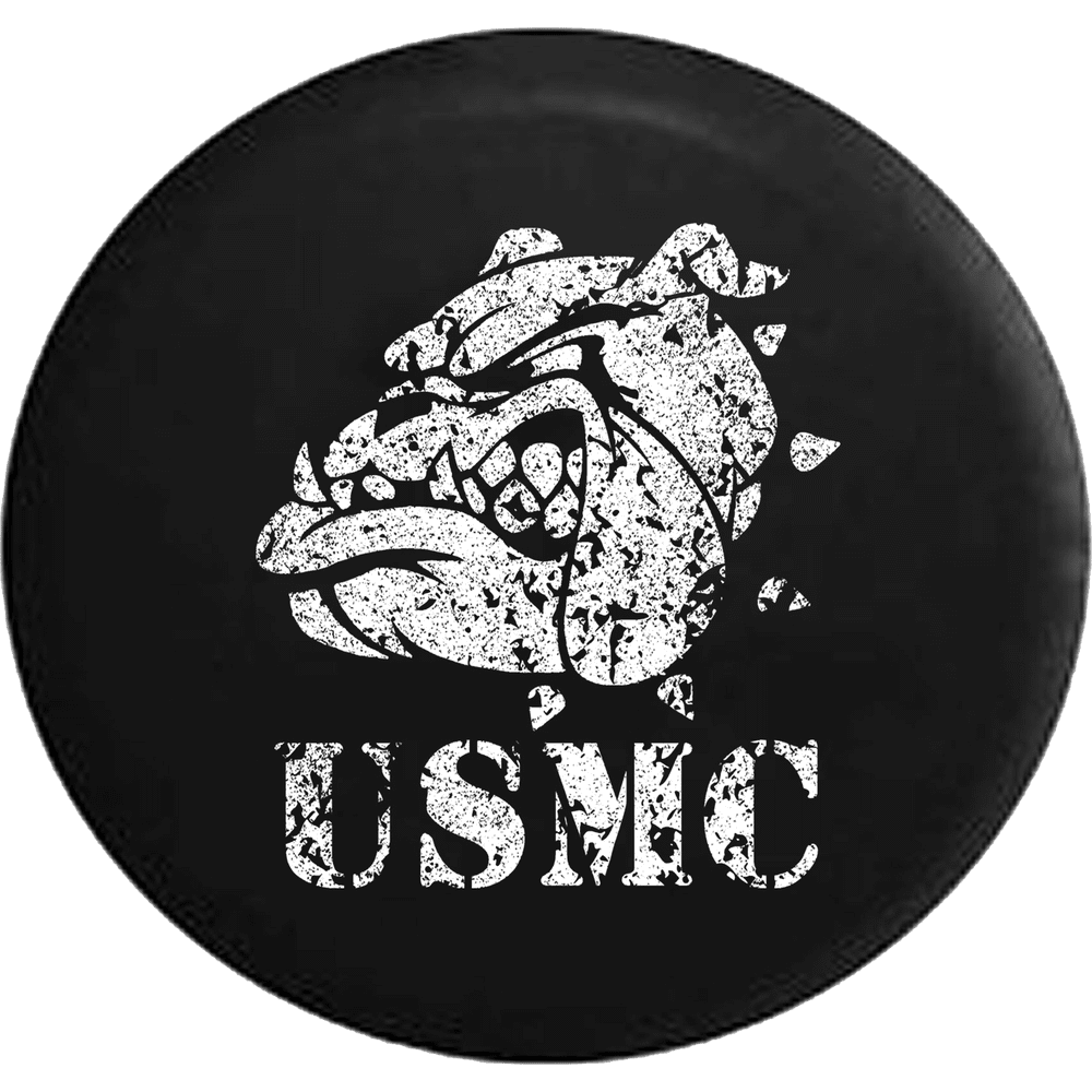 USMC Semper Fi Bulldog Military One Shot One Kill Spare Tire Cover Jeep