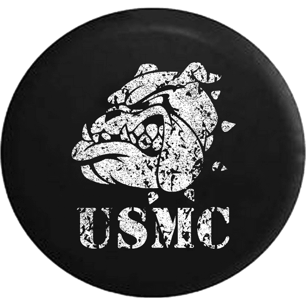 USMC Semper Fi Bulldog Military One Shot One Kill Spare Tire Cover Jeep