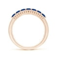 thumbnail image 2 of ANGARA Natural Floating Blue Sapphire Half Eternity Ring with Diamonds in 14K Rose Gold for Women (Size-2.5mm) | September Birthstone, Anniversary, Jewelry Gift for Women | Natural Blue Sapphire Ring, 2 of 9