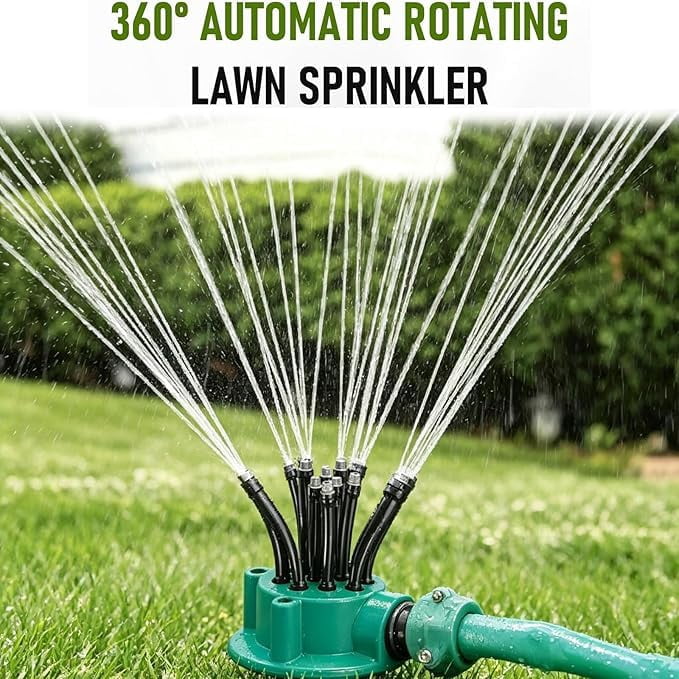 360° Coverage Precision Garden Irrigation Sprinkler, Flexible Nozzle Lawn Watering System for Yard, Automatic Irrigation Sprinkler with Multi-Arm Spray Heads - 2PCS