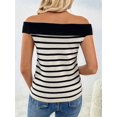 thumbnail image 5 of Womens Sweater Tops Summer Off Shoulder Sweaters Boat Neck Sleeveless Relaxed Fit Knitted Pullover Top Black S, 5 of 10