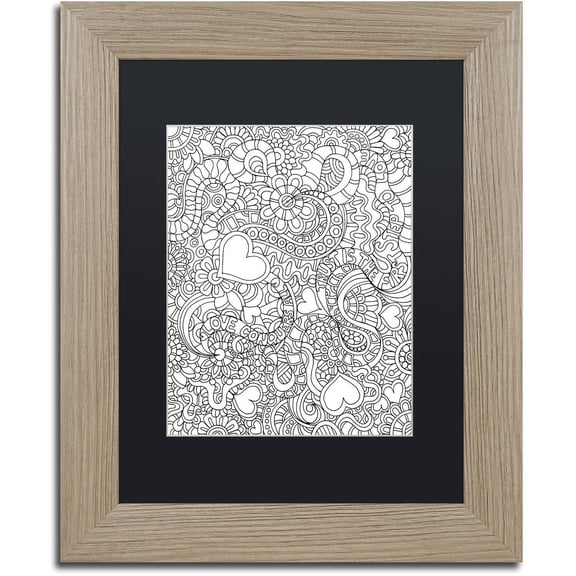 Trademark Fine Art "Mixed Coloring Book 49" Canvas Art by Kathy G. Ahrens, Black Matte, Birch Frame